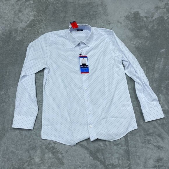 Nautica Men’s Performance Dress Shirt Slim Fit Size 15-15.5 Stretch a0793 - Picture 1 of 10